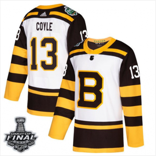 Charlie Coyle Bruins Classic Weiß 2019 Stanley Cup Final Stitched